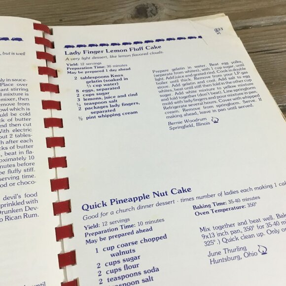 Table Treasures Cookbook Spiral-Bound Vintage NLPGA Recipes Collection 1985 - Picture 11 of 12